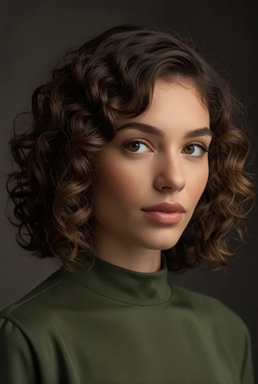 8. Elegant Curly Lob with Subtle Waves