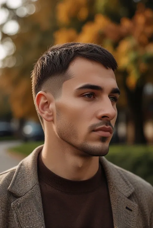 9. Caesar Cut with Soft Fade