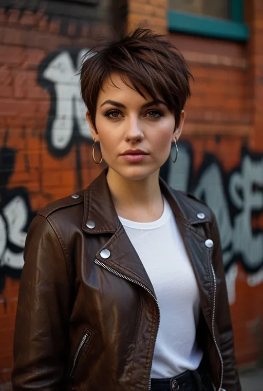 9. Cinnamon Brown Pixie Cut With Texture