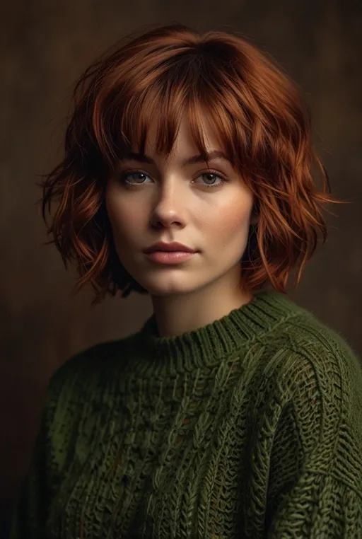 9. Shaggy Bob with Copper Red Undertones