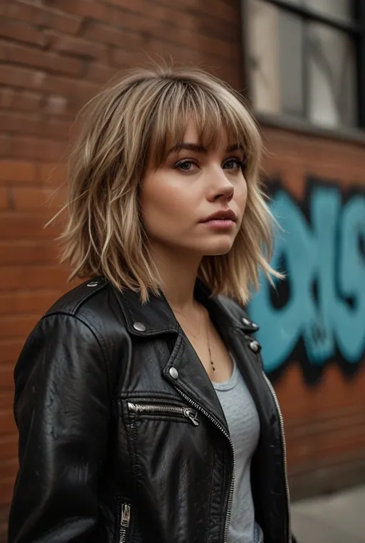 9. Shaggy Medium Cut with Wispy Bangs