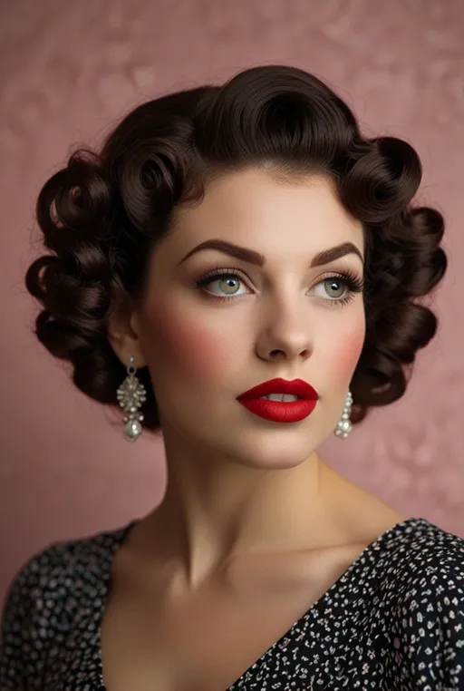 9. Vintage Curly Hairstyle with Pin Curls