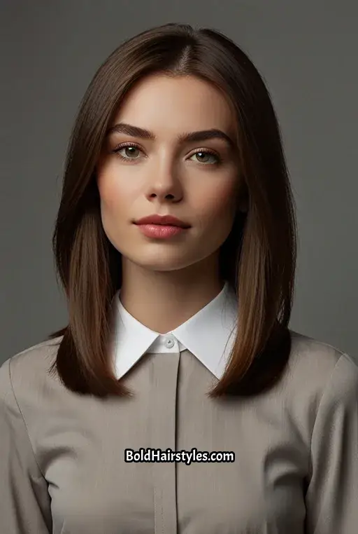 1. Sleek and Straight Shoulder Length Hair