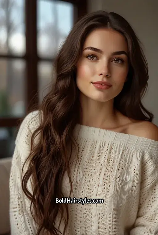 1. Warm Chocolate Brown Waves