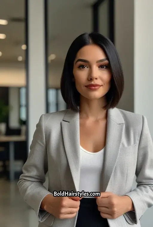 10. Sleek Short Bob with Middle Part