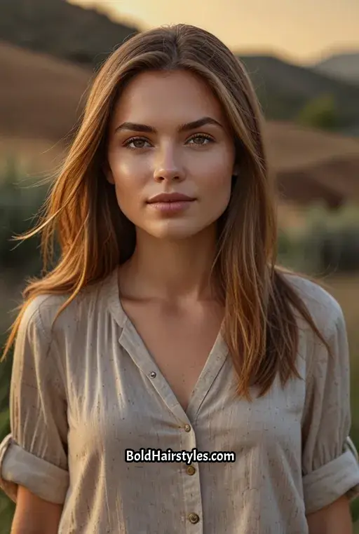 12. Brown Sugar Hair with Sun-Kissed Highlights
