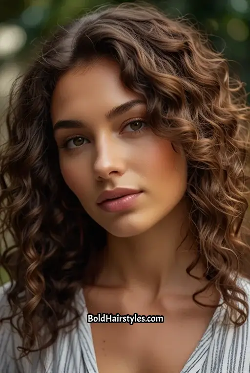 12. Curly Hair with Defined Waves