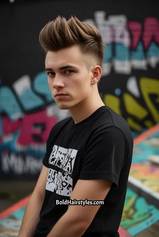 12. Spiky Quiff with Mid Fade