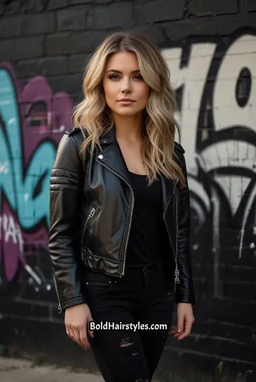 13. Brown Sugar Waves with Platinum Blonde Tips