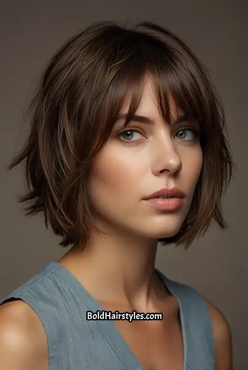 14. Choppy Bob with Layered Ends