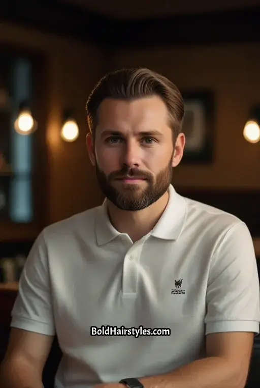 14. Short Quiff with Faded Beard