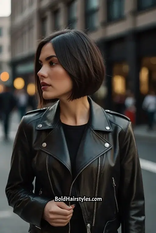 16. Blunt Bob with Side-Swept Hair