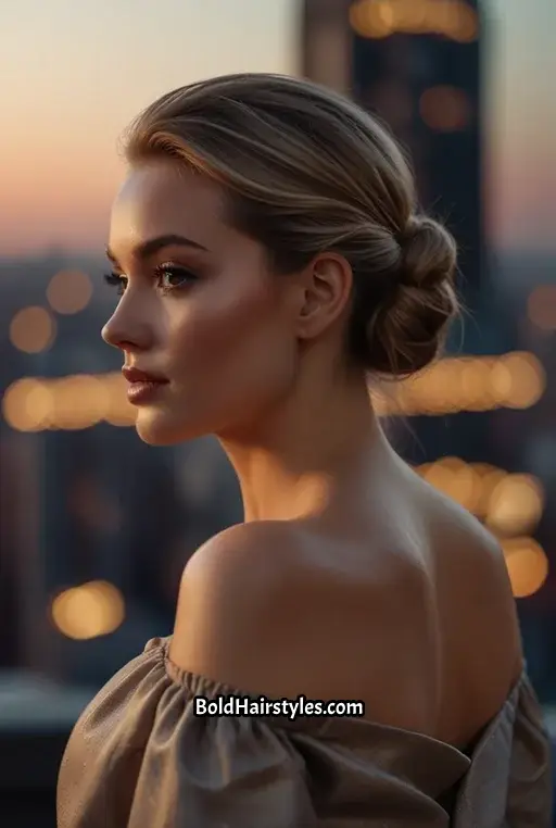 16. Dark Sandy Blonde Low Chignon