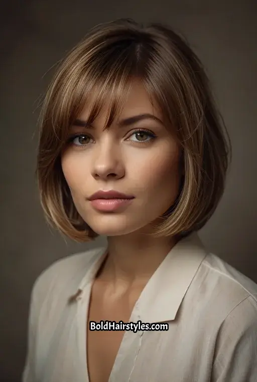16. Layered Bob with Subtle Highlights
