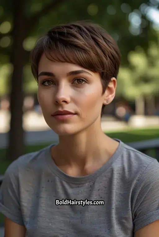 16. Soft Brown Pixie Cut