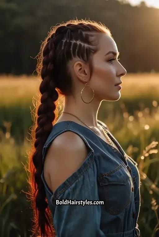 17. Black Cherry Hair With Bubble Braids