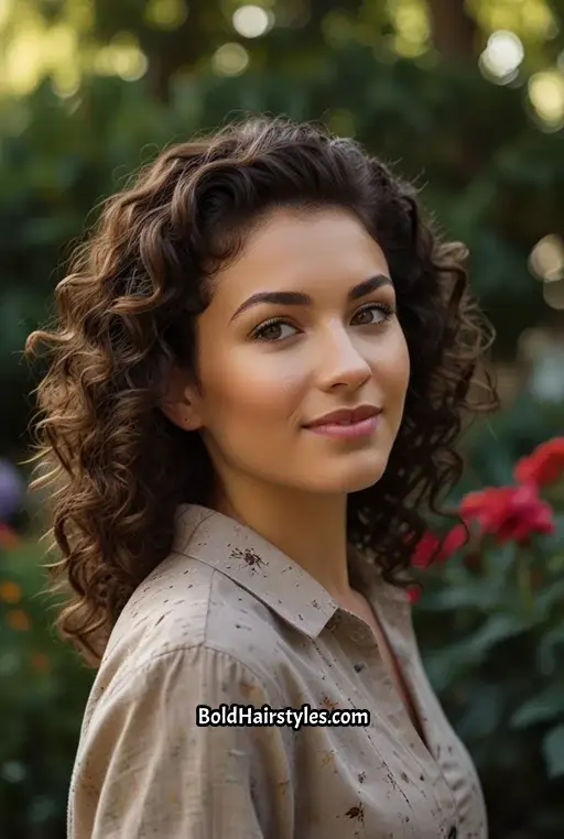 17. Curly Half Up, Half Down Hairstyle