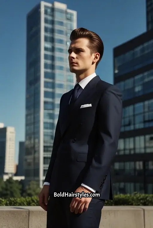 17. Slicked Quiff with Side Part