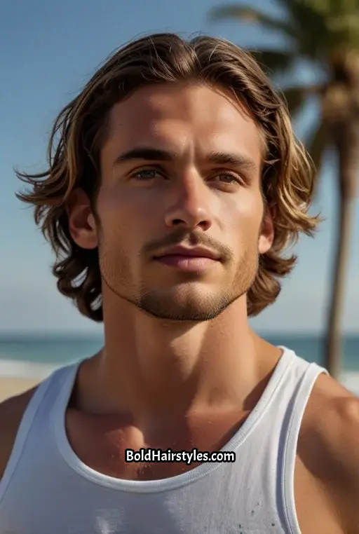 18. Beachy Waves with Sun-Kissed Highlights