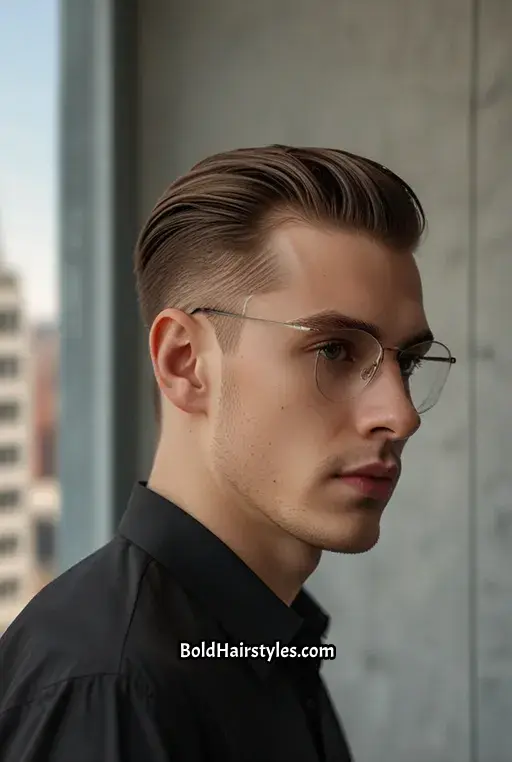 18. Comb-Over with Hard Part