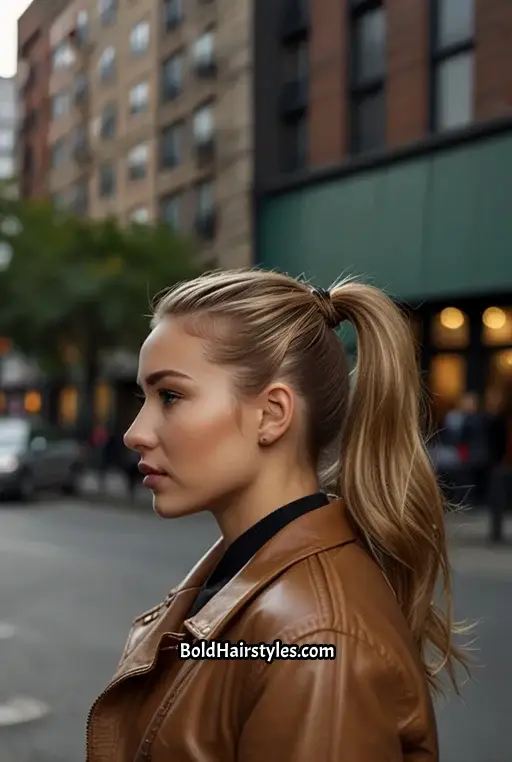 18. Dark Sandy Blonde Ponytail with Braided Accents