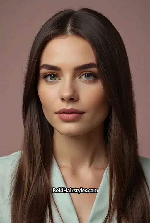 18. Polished Straight Shoulder Length Hair with a Middle Part