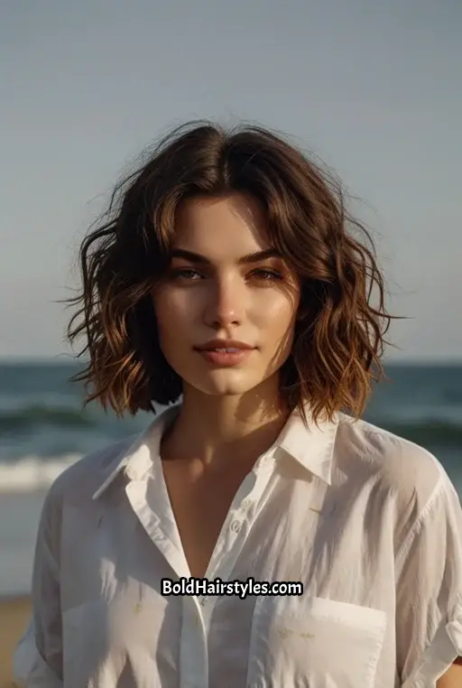 19. Wavy Bob with a Tousled Look