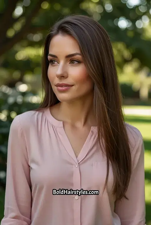 2. Mocha Brown Highlights on Straight Hair