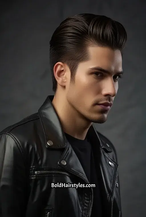 2. Slicked-Back Hair