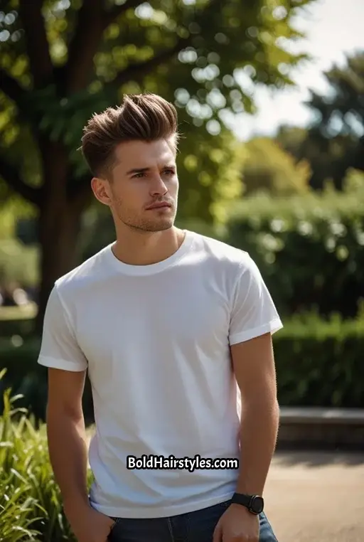 2. Textured Quiff with Low Fade