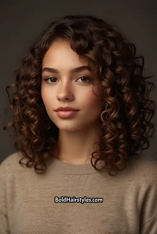 20. Curly Hairstyle with Defined Ends