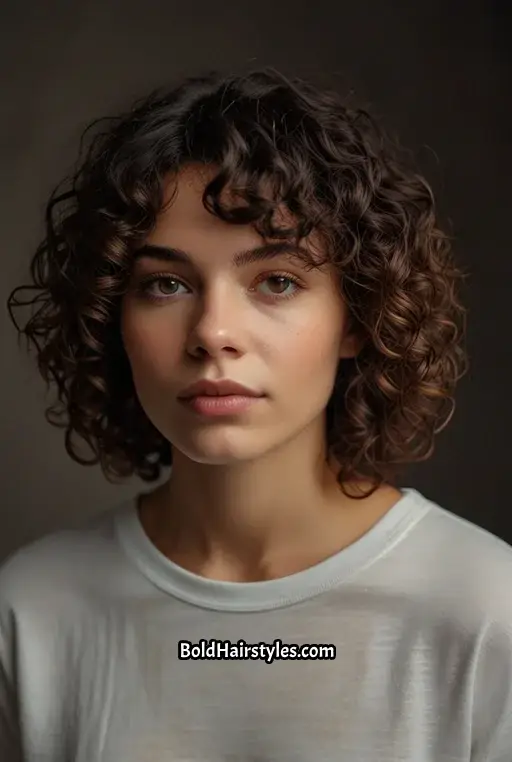 22. Short Bob with Tightly Curled Ends