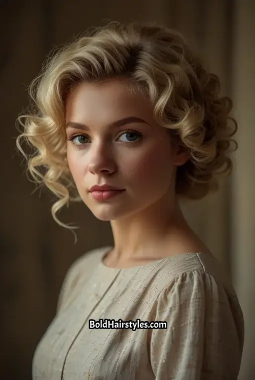 22. Soft Curly Updo with Volume