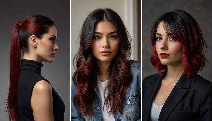 25 Black Hair with Red Highlights for Bold Looks