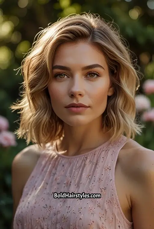 3. Textured Lob with Beach Waves