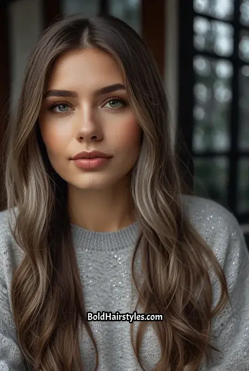 4. Ash Brown with Icy Balayage