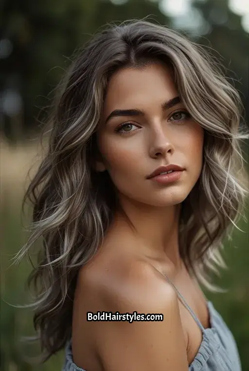 4. Shoulder Length Hair with a Side Part and Loose Waves