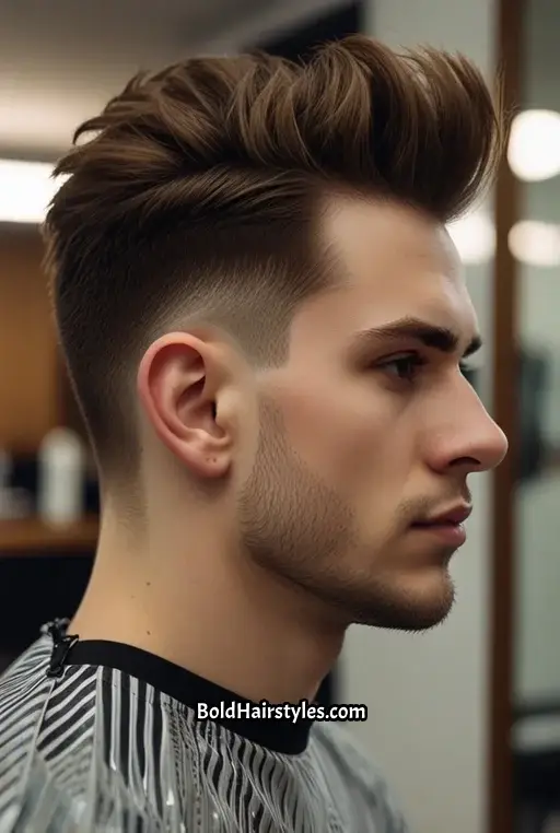 5. Voluminous Quiff with Skin Fade