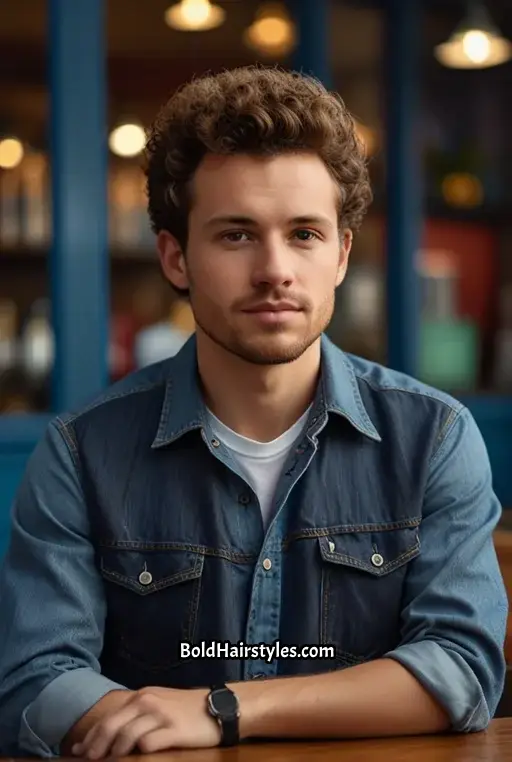 6. Curly Quiff with Subtle Highlights