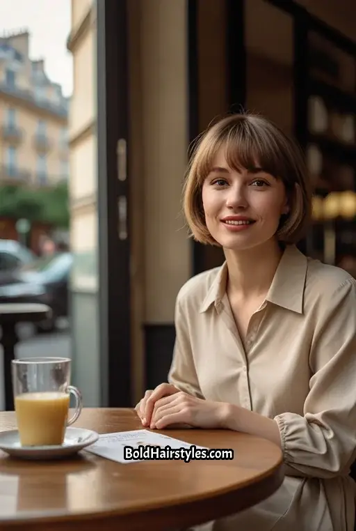 6. French Bob with Wispy Bangs