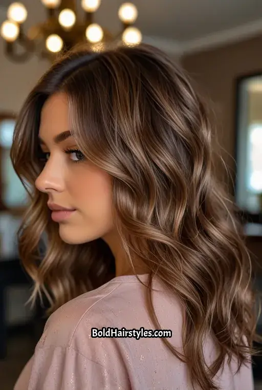 7. Brown Sugar Hair with Rose Gold Balayage