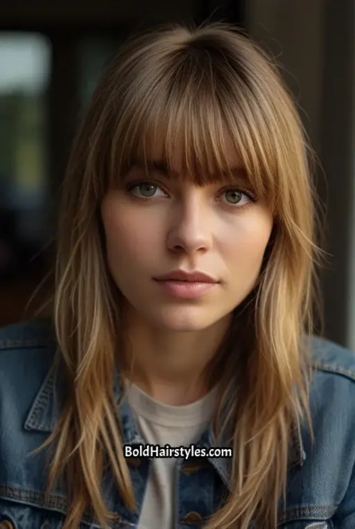 7. Dark Sandy Blonde Curtain Bangs