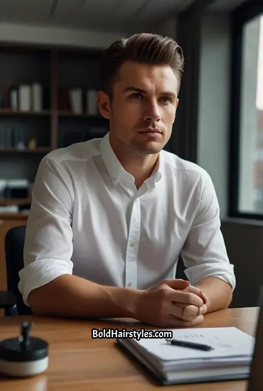 7. Short Quiff with Hard Part