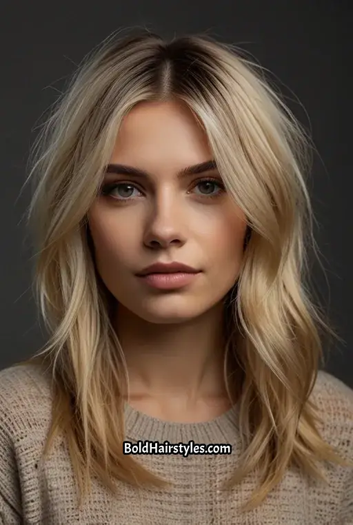 8. Textured Layered Cut with Blonde Ombre