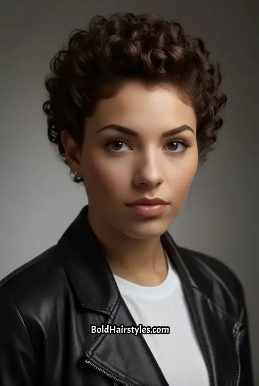 9. Defined Curly Tapered Cut