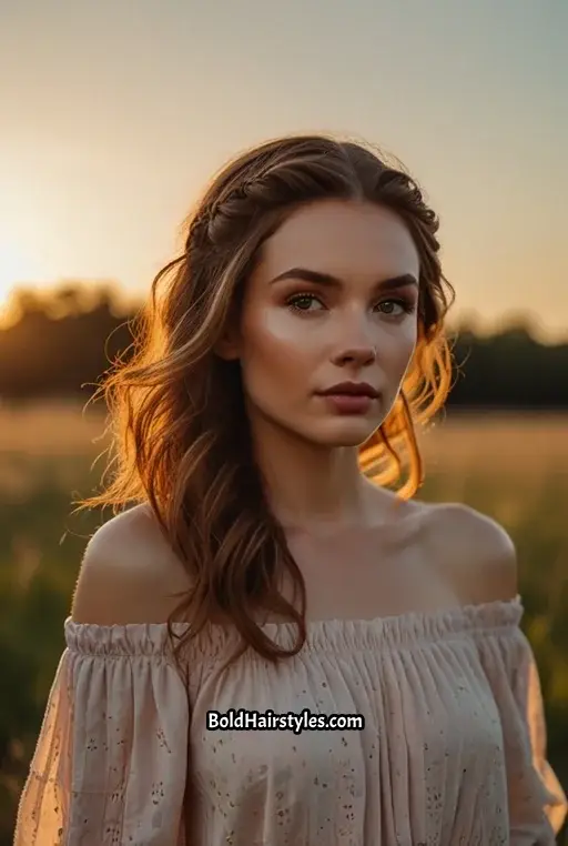 1. Crown Braid with Loose Waves