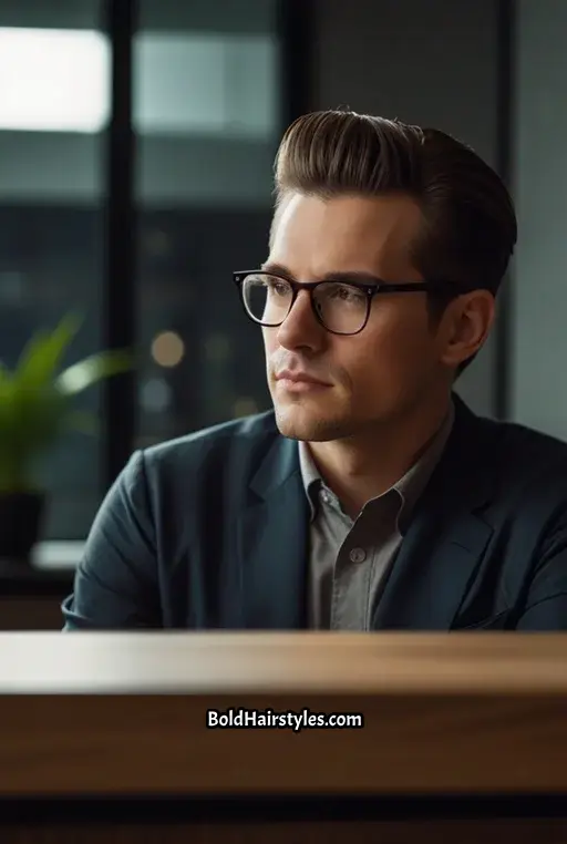 1. Modern Pompadour with Glasses