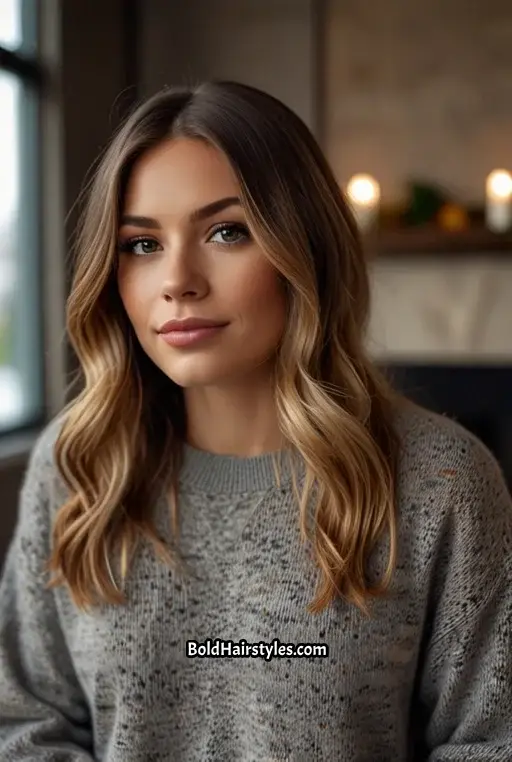 10. Cinnamon Brown with Light Blonde Balayage