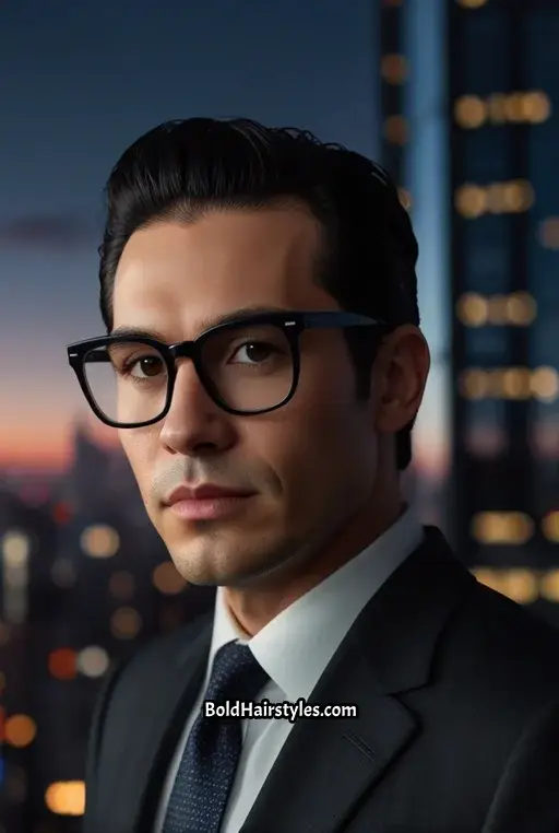 10. Slicked-Back Look with Oversized Frames