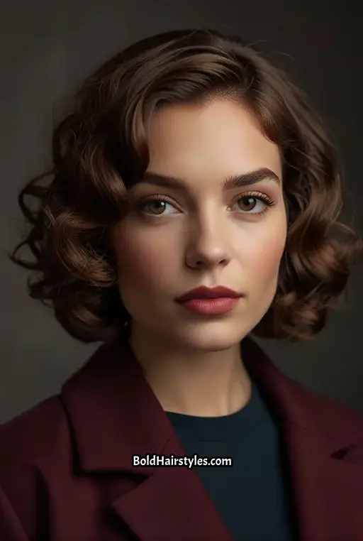 11. Curly Bob with Deep Side Part